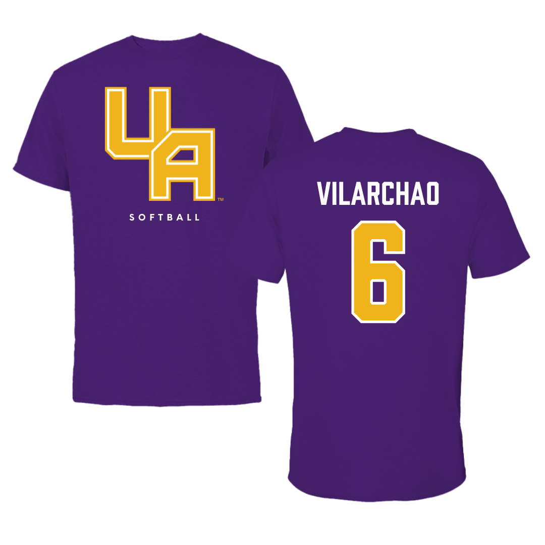University at Albany Softball Purple Block Tee - #6 Victoria Vilarchao