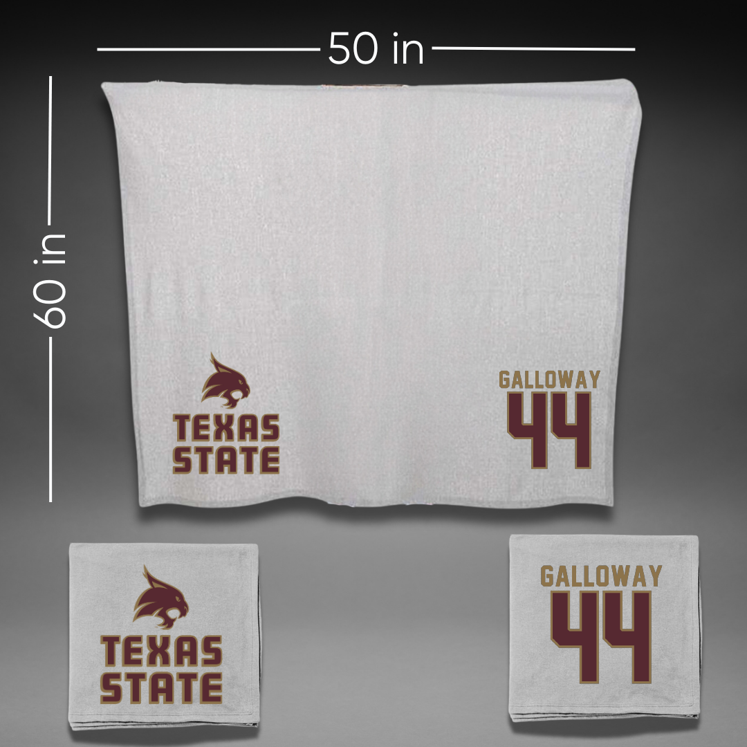 Texas State University Baseball Gray Blanket - #44 Rashawn Galloway