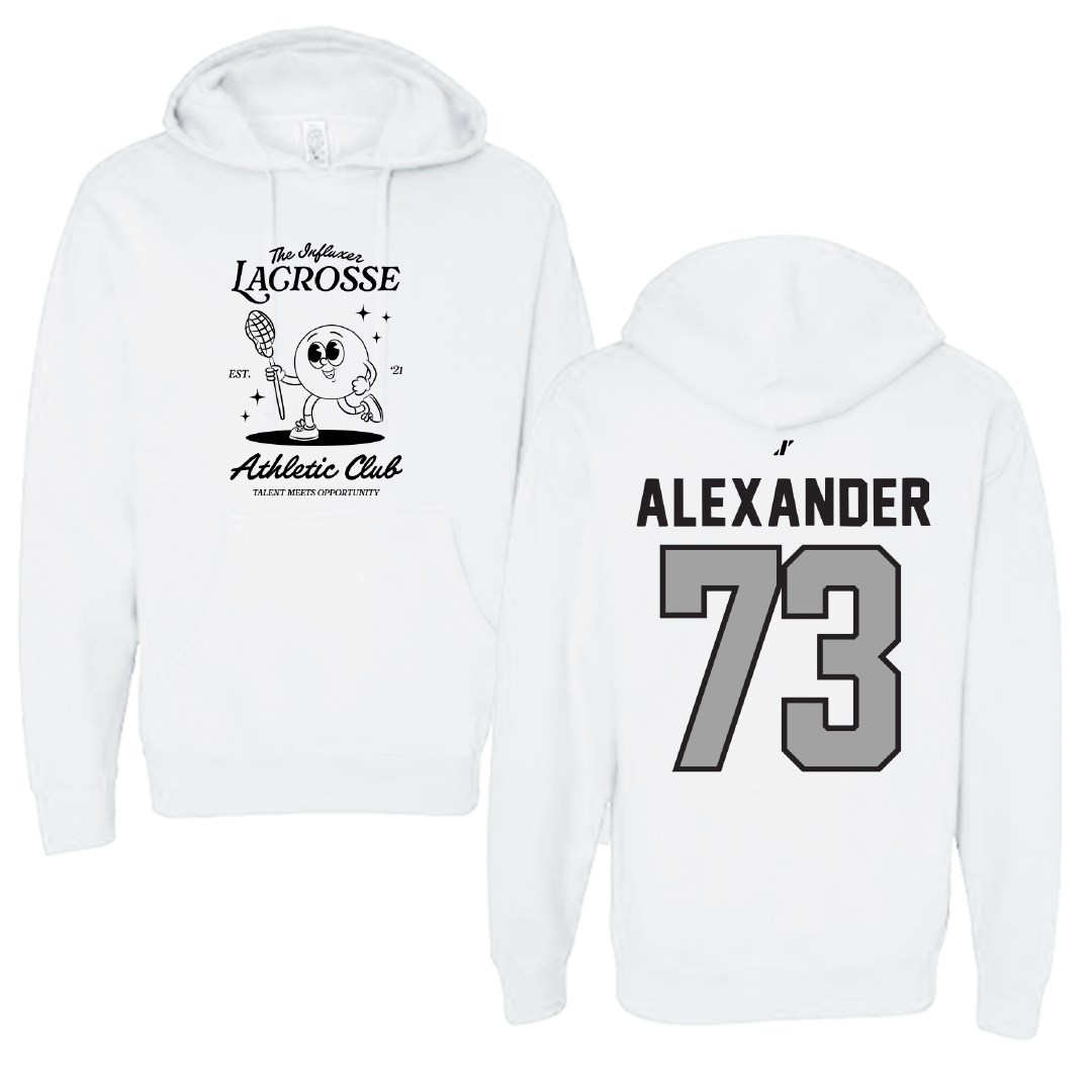 Lacrosse White Influxer Athletic Club Hoodie - #73 Teagan Alexander