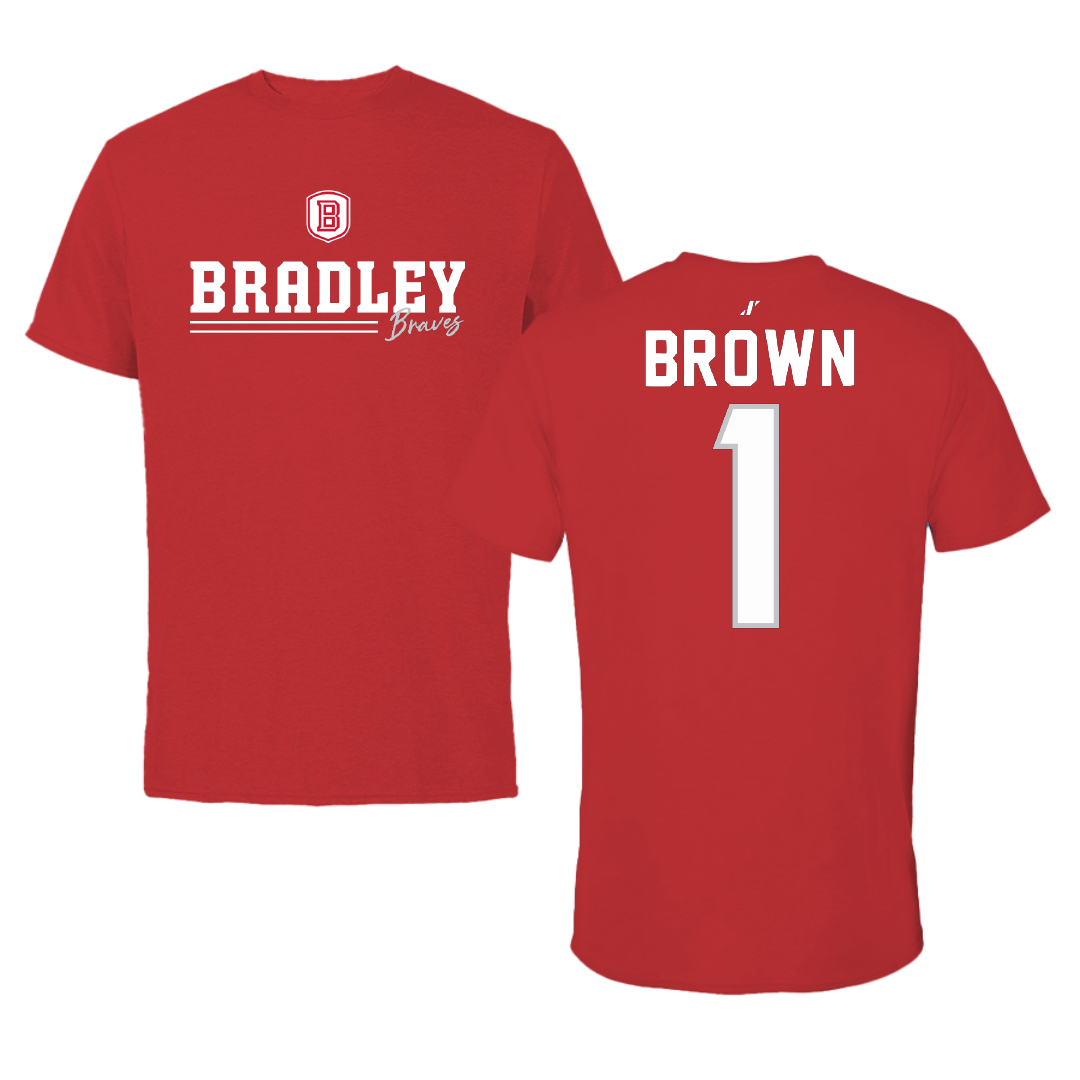 Bradley University Volleyball Red General Tee - #1 Corrie Brown