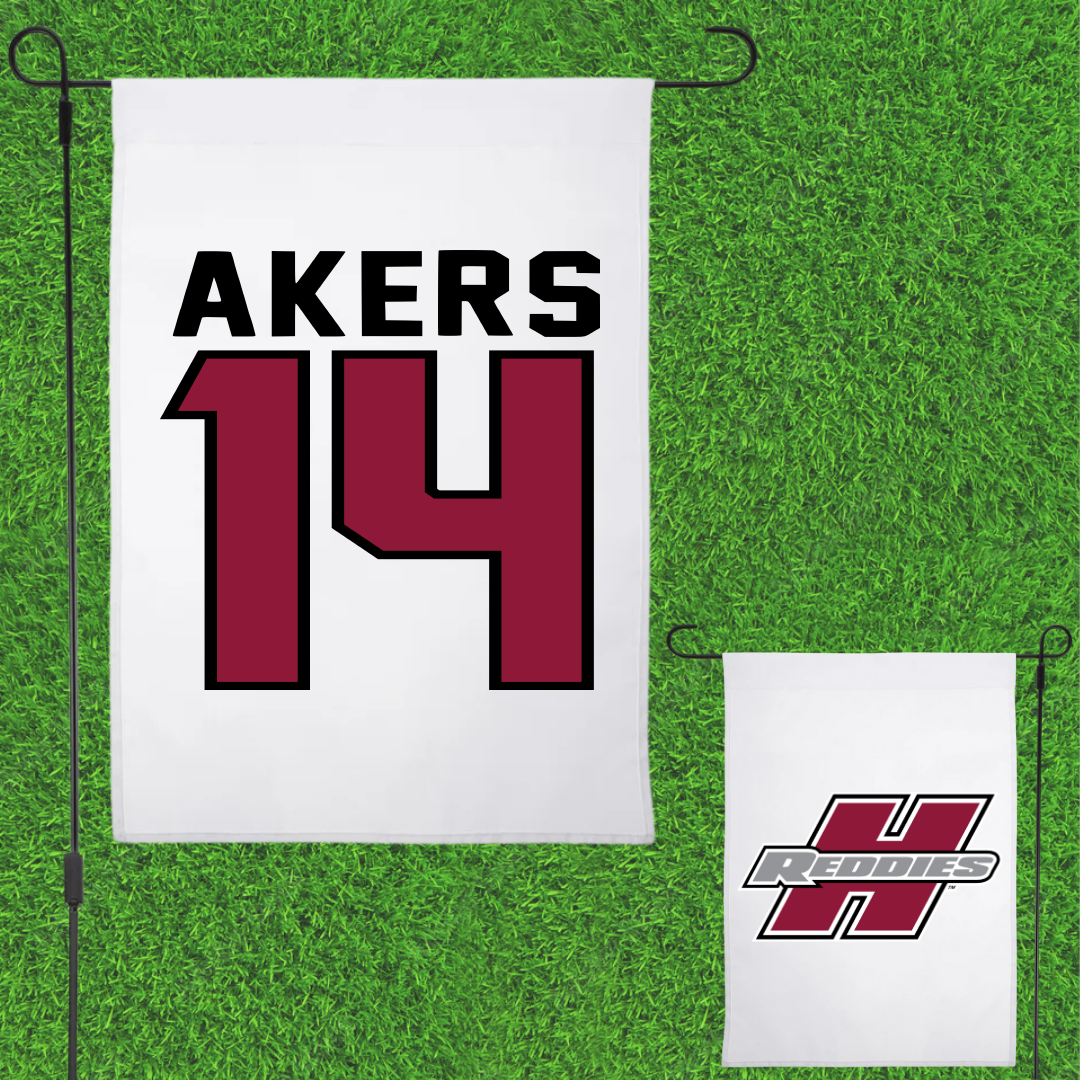 Henderson State University Softball White Garden Flag - #14 Hilary Akers