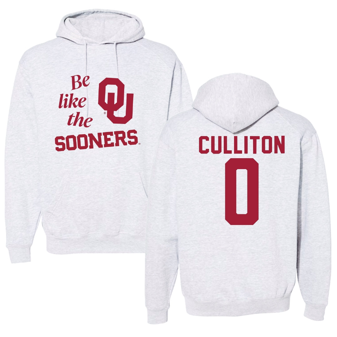 University of Oklahoma Basketball Light Gray Be Like Us Hoodie - #0 Beatrice Culliton
