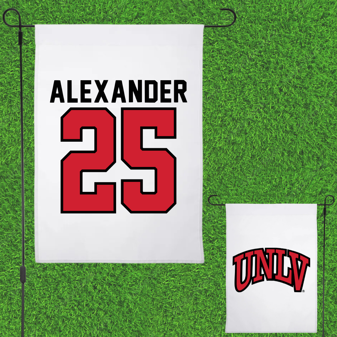 University of Nevada-Las Vegas Basketball White Garden Flag - #25 Aaliyah Alexander