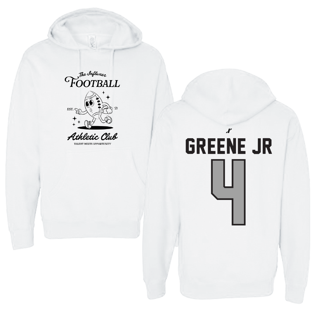 Football White Influxer Athletic Club Hoodie - #4 Tyrell Greene Jr