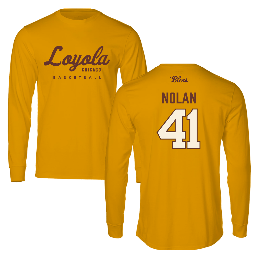 Loyola University-Chicago Basketball Gold Long Sleeve - #41 Emma Nolan
