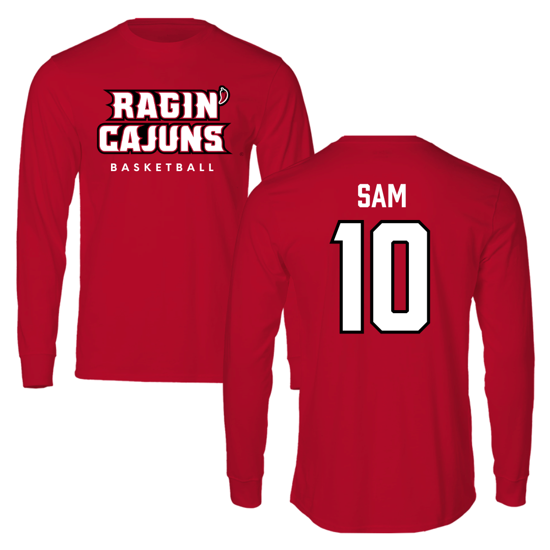 University of Louisiana at Lafayette Basketball Red Performance Long Sleeve - #10 Aasia Sam
