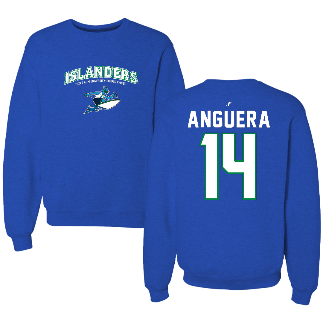 Texas A&M University-Corpus Christi Basketball Blue General Crewneck - #14 Bruna Anguera