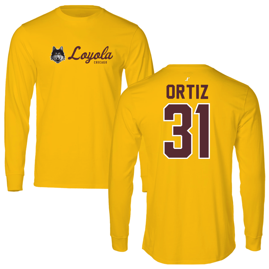 Loyola University-Chicago Soccer Gold General Performance Long Sleeve - #31 Alex Ortiz