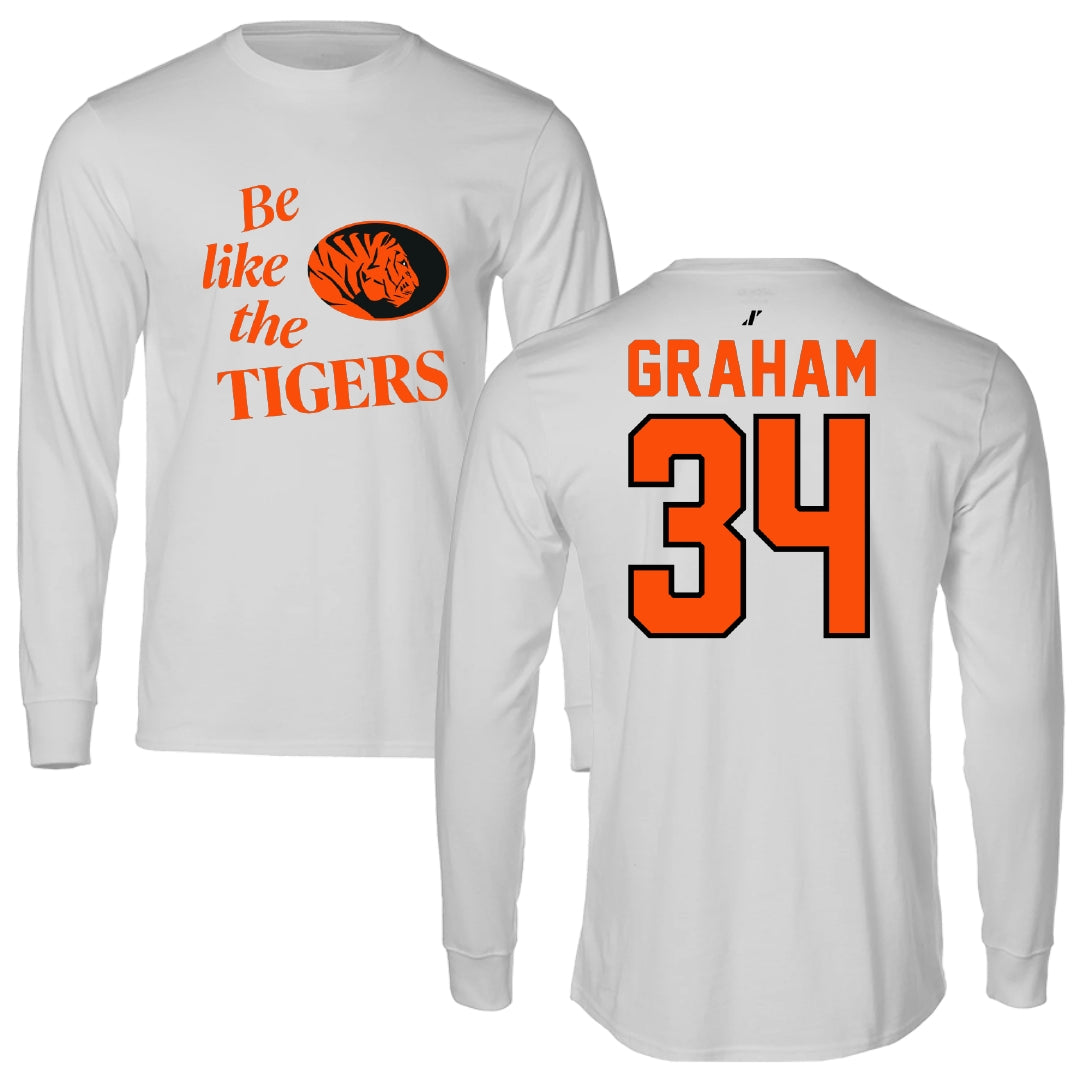East Central University Football Light Gray Be Like Us Performance Long Sleeve - #34 Joshua Graham