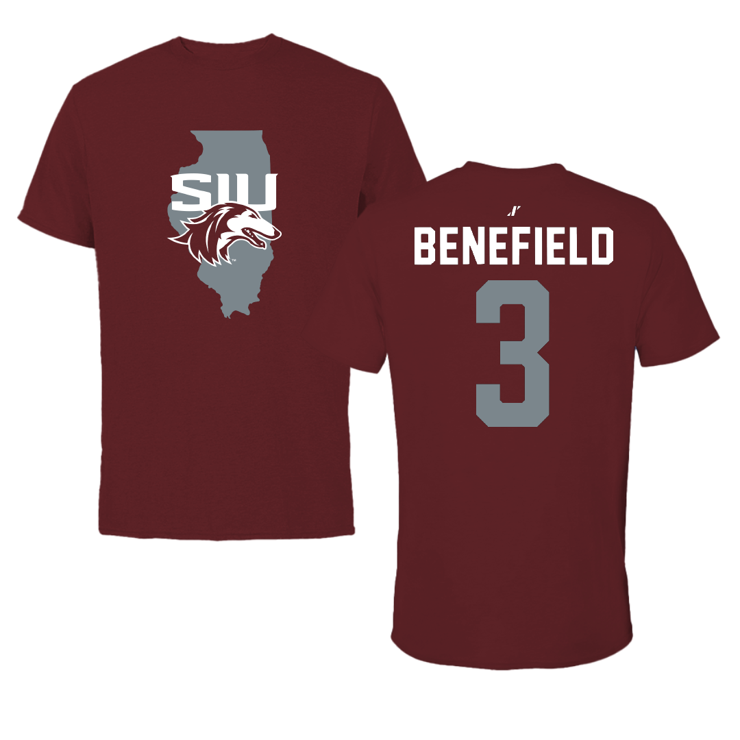 Southern Illinois University at Carbondale Football Maroon State Tee - #3 Jaelin Benefield
