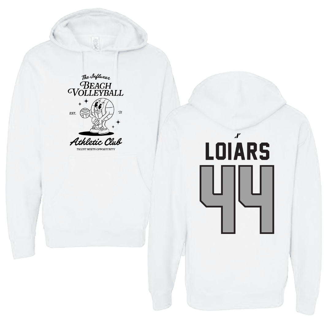 Beach Volleyball White Influxer Athletic Club Hoodie - #44 Emma Loiars