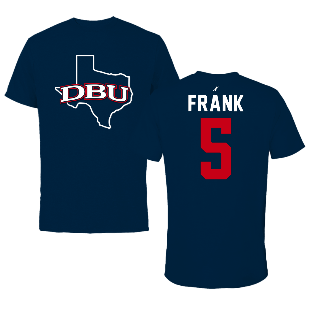 Dallas Baptist University Basketball Navy State Tee - #5 Trevor Frank