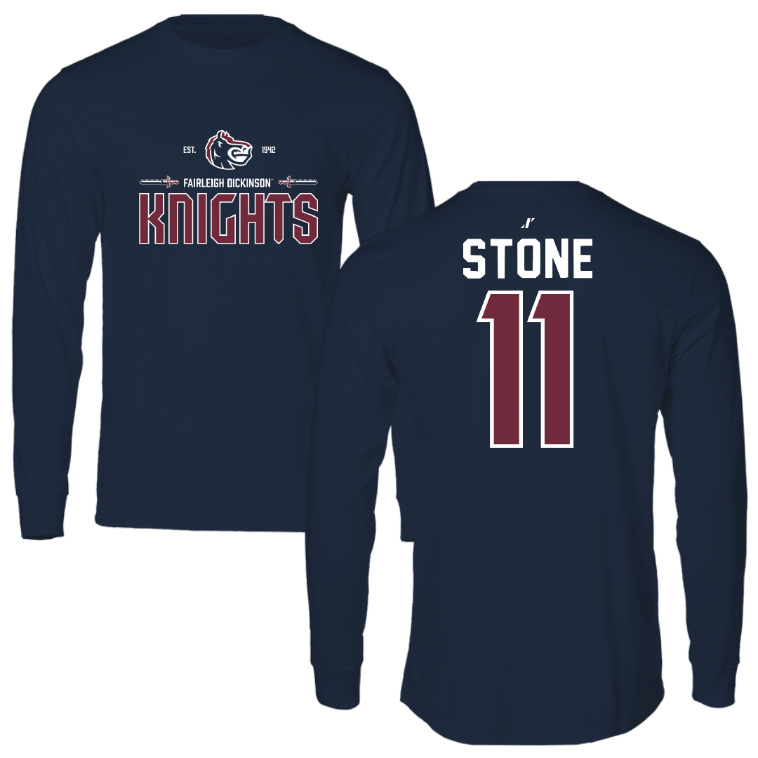 Fairleigh Dickinson University-Metropolitan Campus Softball Navy General Long Sleeve - #11 Ayden Stone