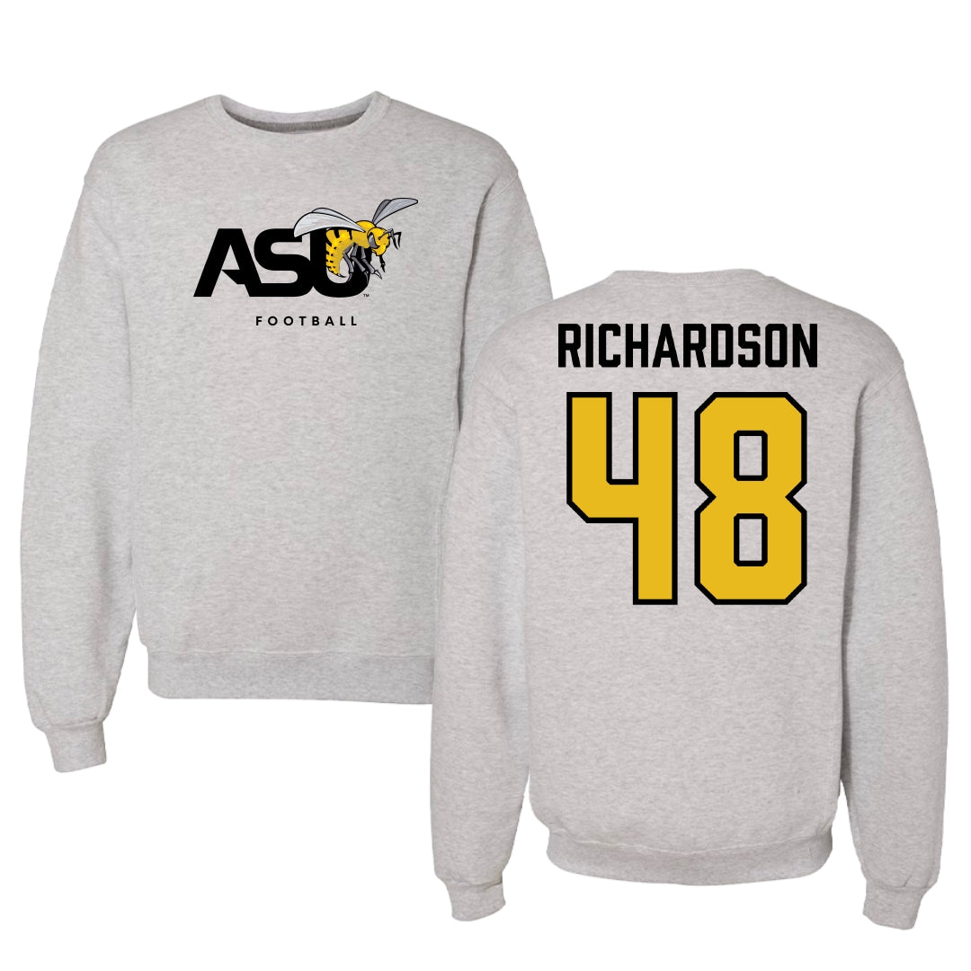 Alabama State University Football Light Gray Crewneck - #48 Myles Richardson
