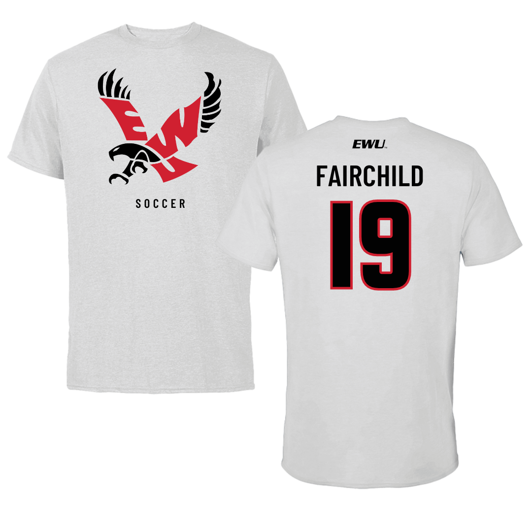 Eastern Washington University Soccer Light Gray Tee - #19 Chloe Fairchild