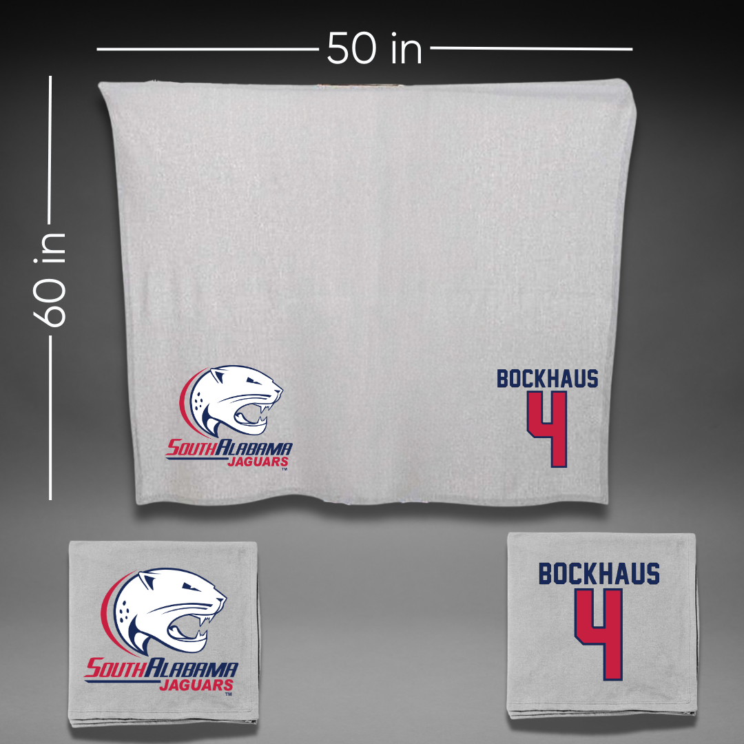 University of South Alabama Softball Gray Blanket - #4 Brooklynn Bockhaus