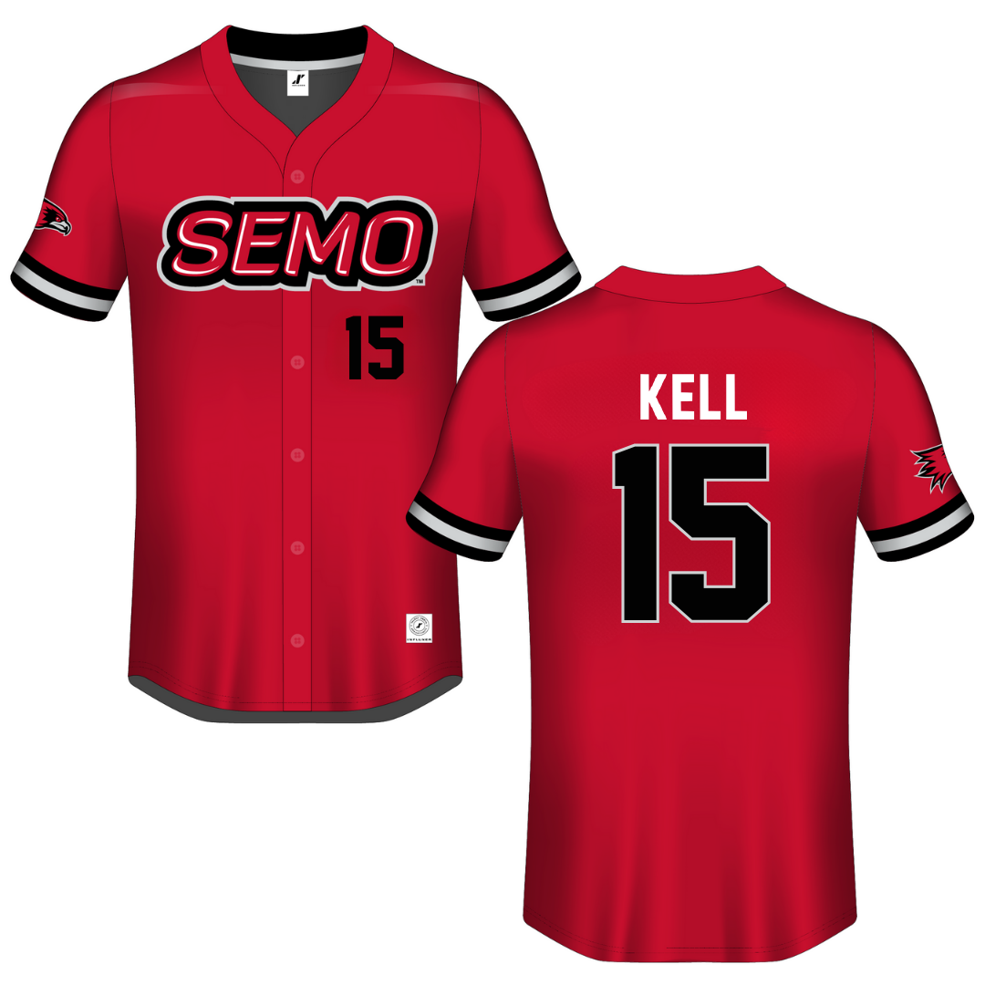 Southeast Missouri State University Red Button-Down Jersey - #15 Delaney Kell