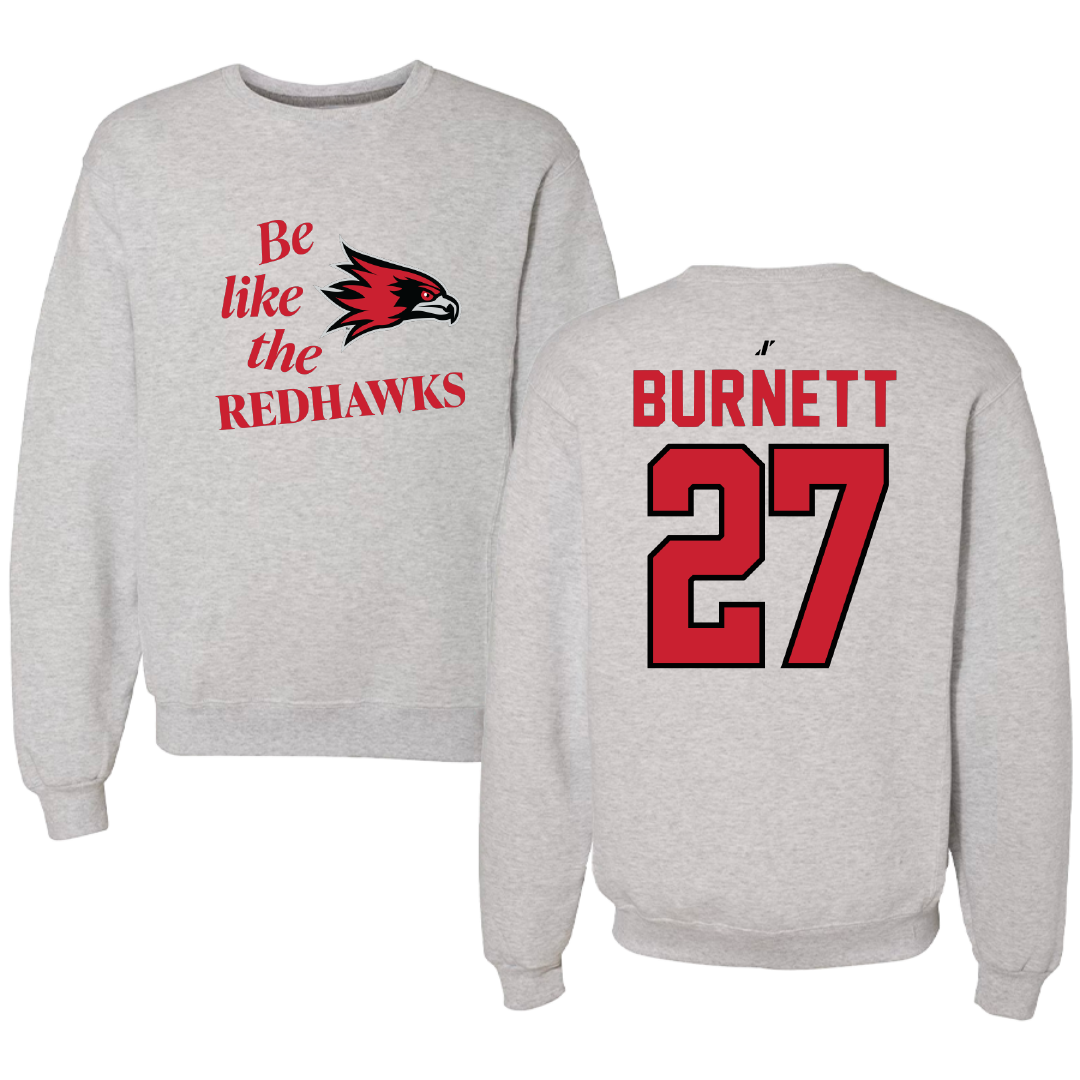 Southeast Missouri State University Softball Light Gray Be Like Us Crewneck - #27 Hailey Burnett
