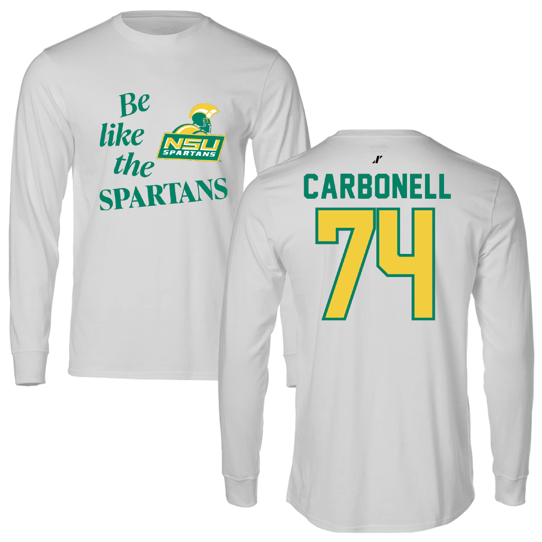 Norfolk State University Football Light Gray Be Like Us Long Sleeve - #65 Juwuan Carbonell