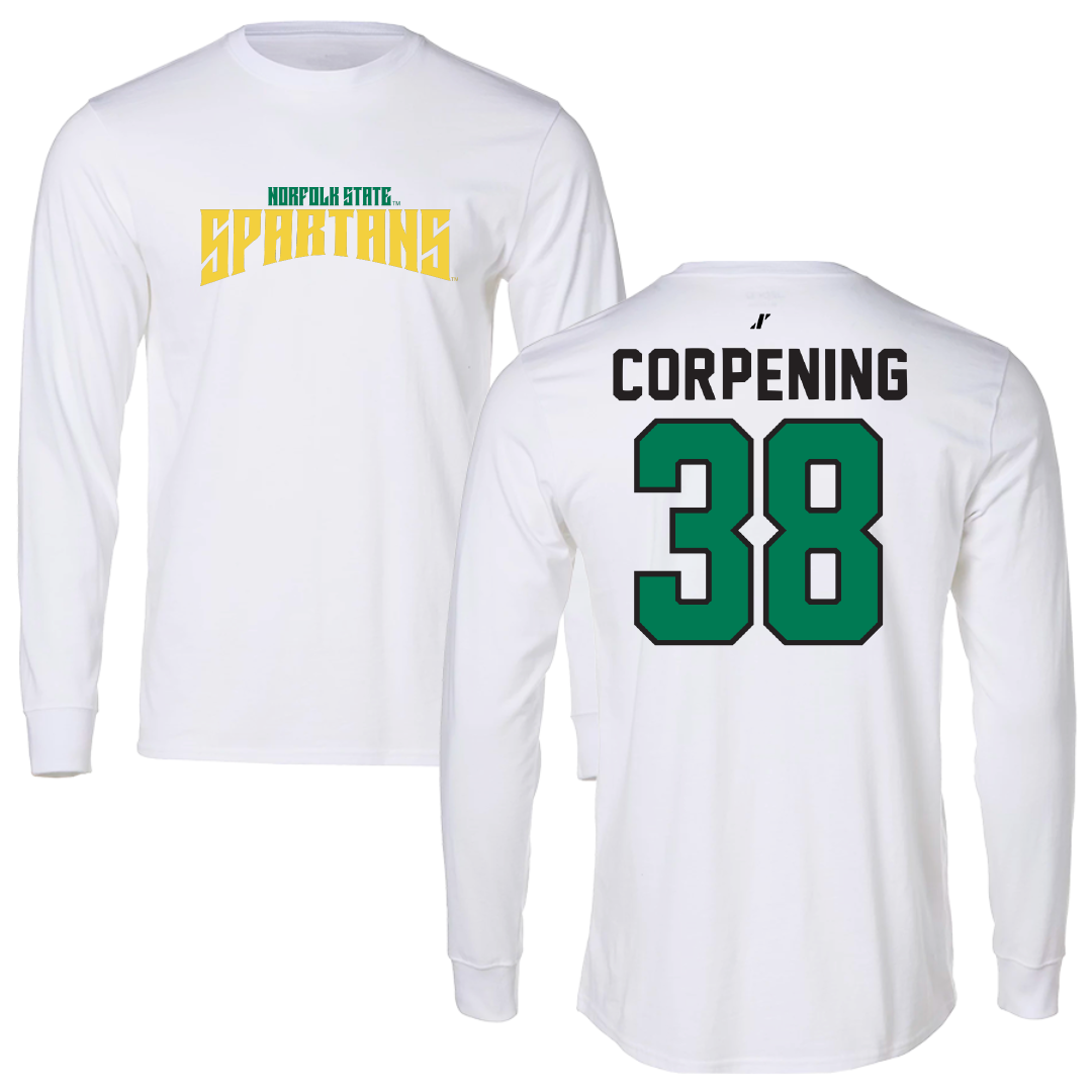 Norfolk State University Football White Classic Long Sleeve - #38 Davion Corpening