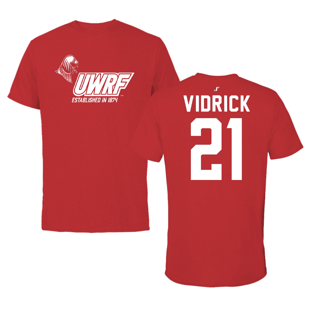 University of Wisconsin-River Falls Ice Hockey Red General Performance Tee - #21 Anthony Vidrick