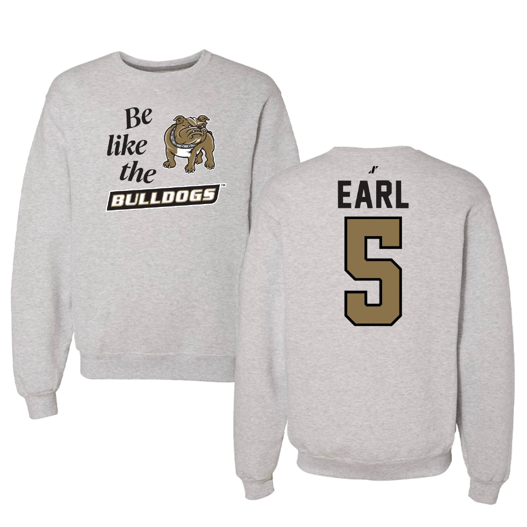 Bryant University Football Light Gray Be Like Us Crewneck - #5 Joshua Earl