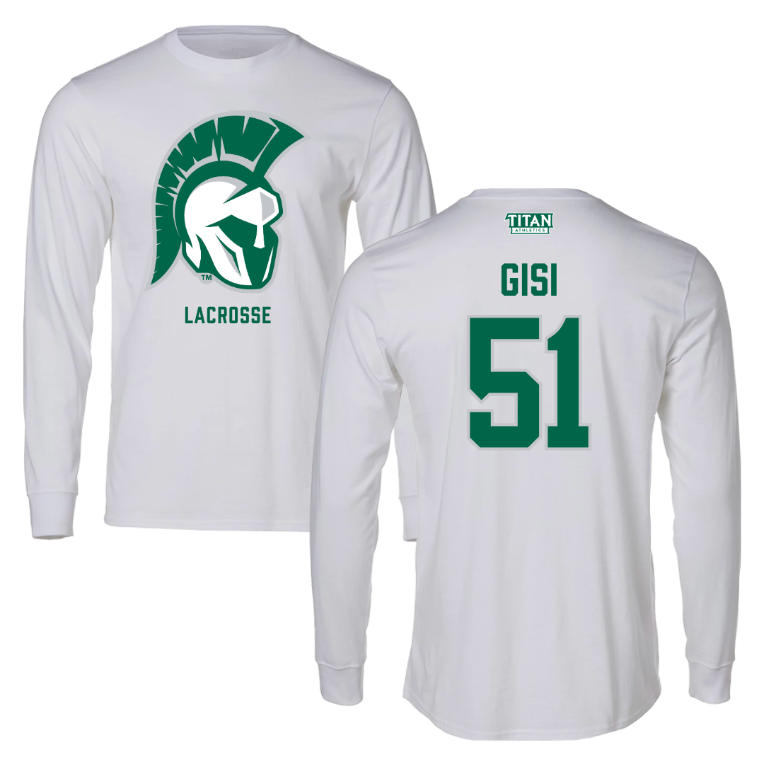 Illinois Wesleyan University Lacrosse White Long Sleeve - #51 Jake Gisi