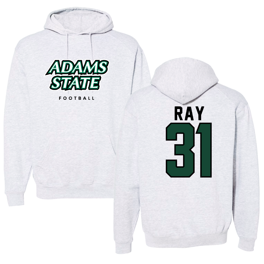 Adams State University Football Gray Block Hoodie - #31 Zach Ray