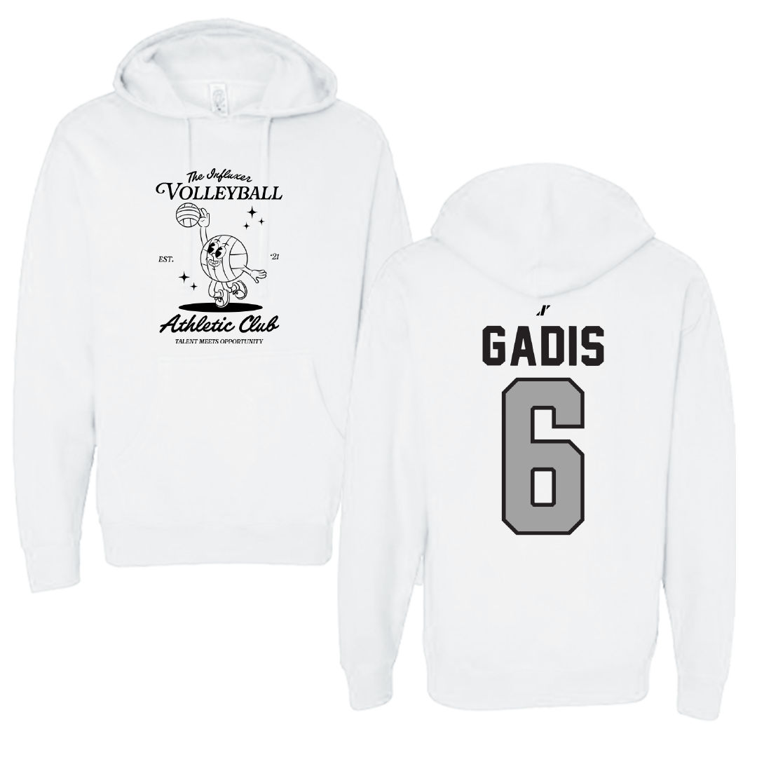 Volleyball White Influxer Athletic Club Hoodie - #6 Naija Gadis