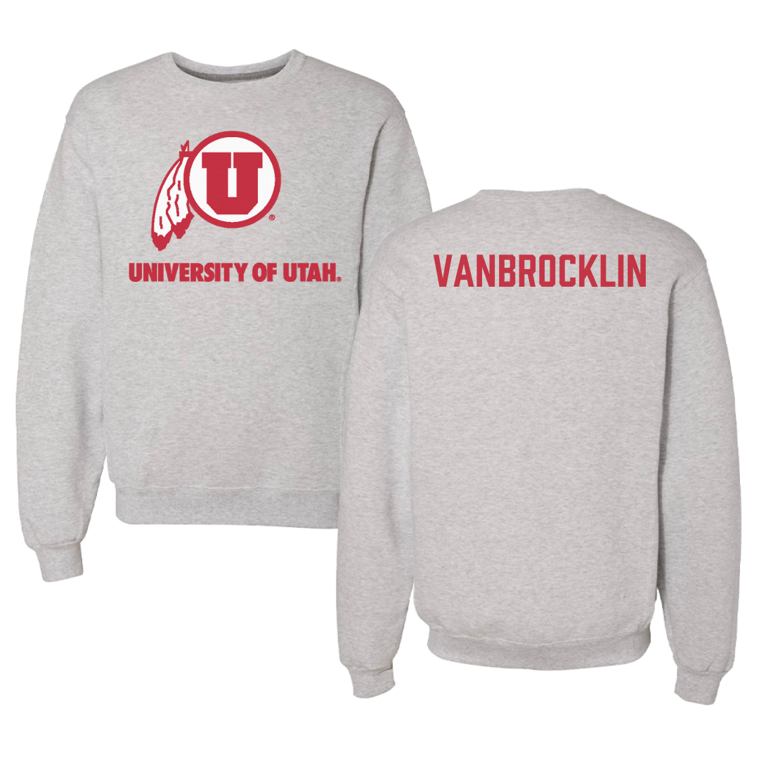 University of Utah Swimming & Diving Gray Crewneck - Evan VanBrocklin