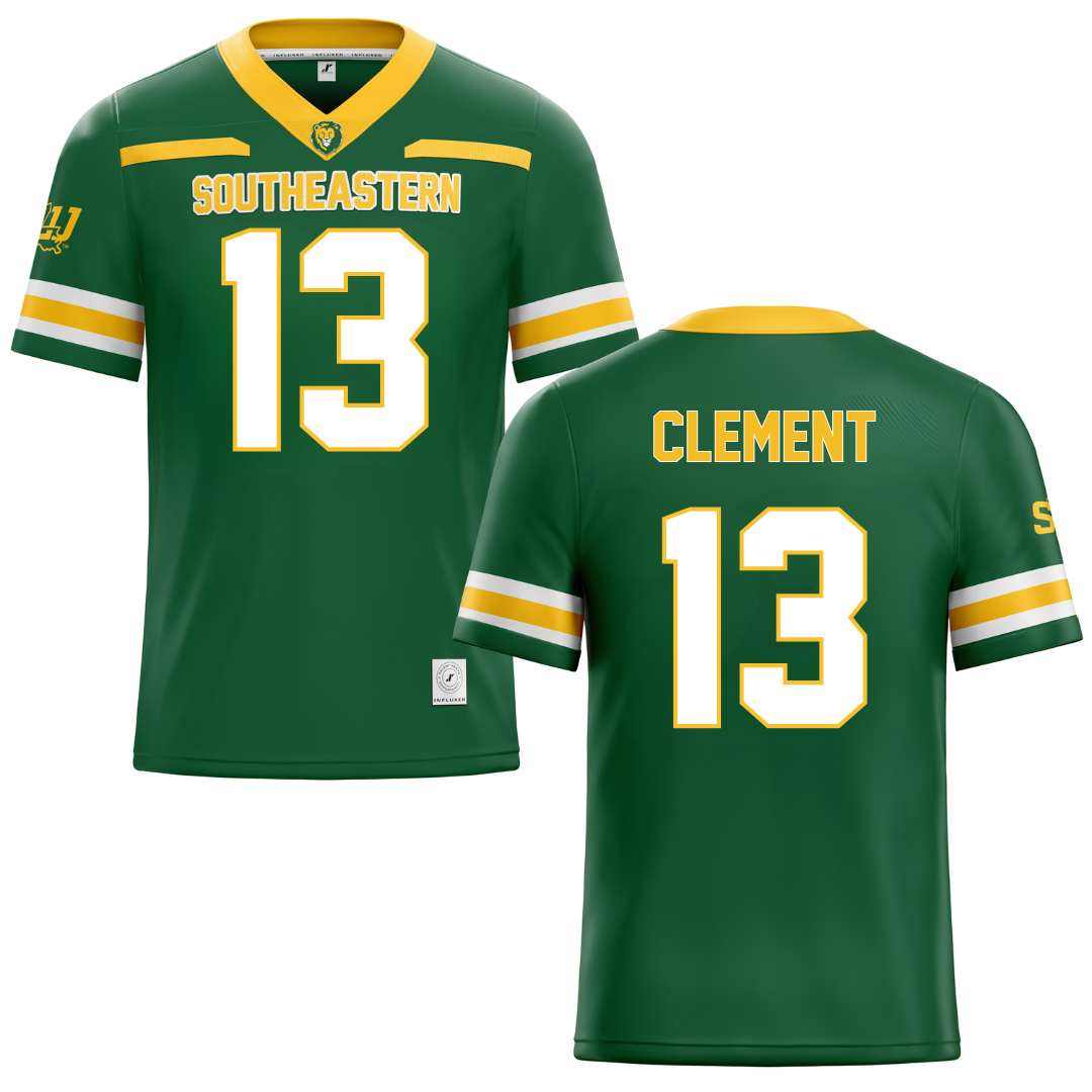 Southeastern Louisiana University Green Football Jersey - #13 Zachary Clement