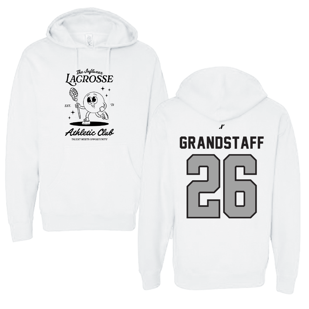 Lacrosse White Influxer Athletic Club Hoodie - #26 Brady Grandstaff