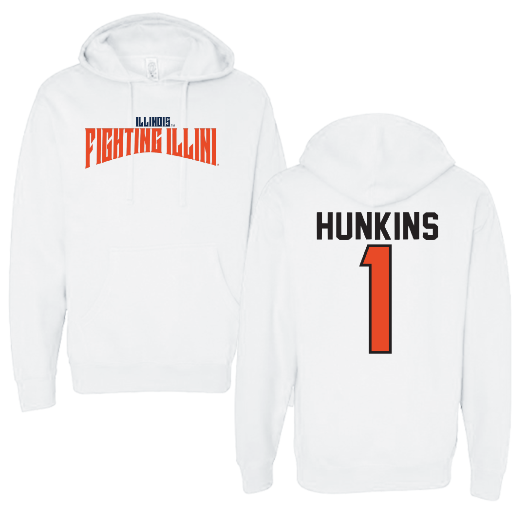 University of Illinois Softball White Classic Hoodie - #1 Reese Hunkins