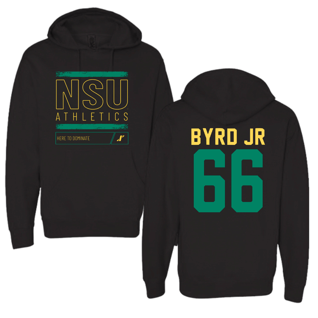 Norfolk State University Football Black Dominate Hoodie - #66 Vincent Byrd Jr
