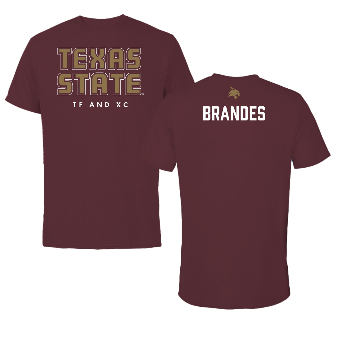 Texas State University TF and XC Maroon Performance Tee - Breanna Brandes