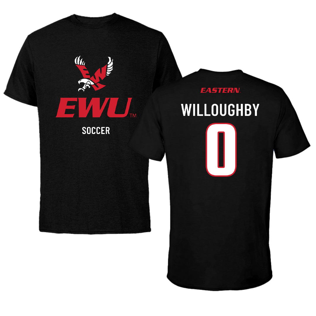 Eastern Washington University Soccer Black EWU Tee - #0 Kamryn Willoughby