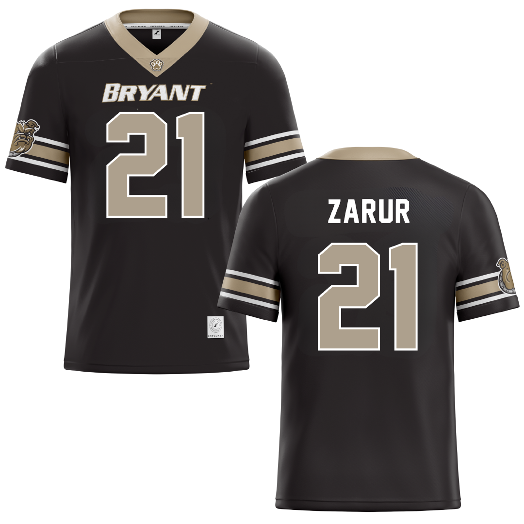 Bryant University Black Football Jersey - #21 Antonio Zarur