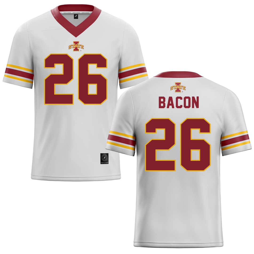 Iowa State University White Football Jersey - #26 Caleb Bacon