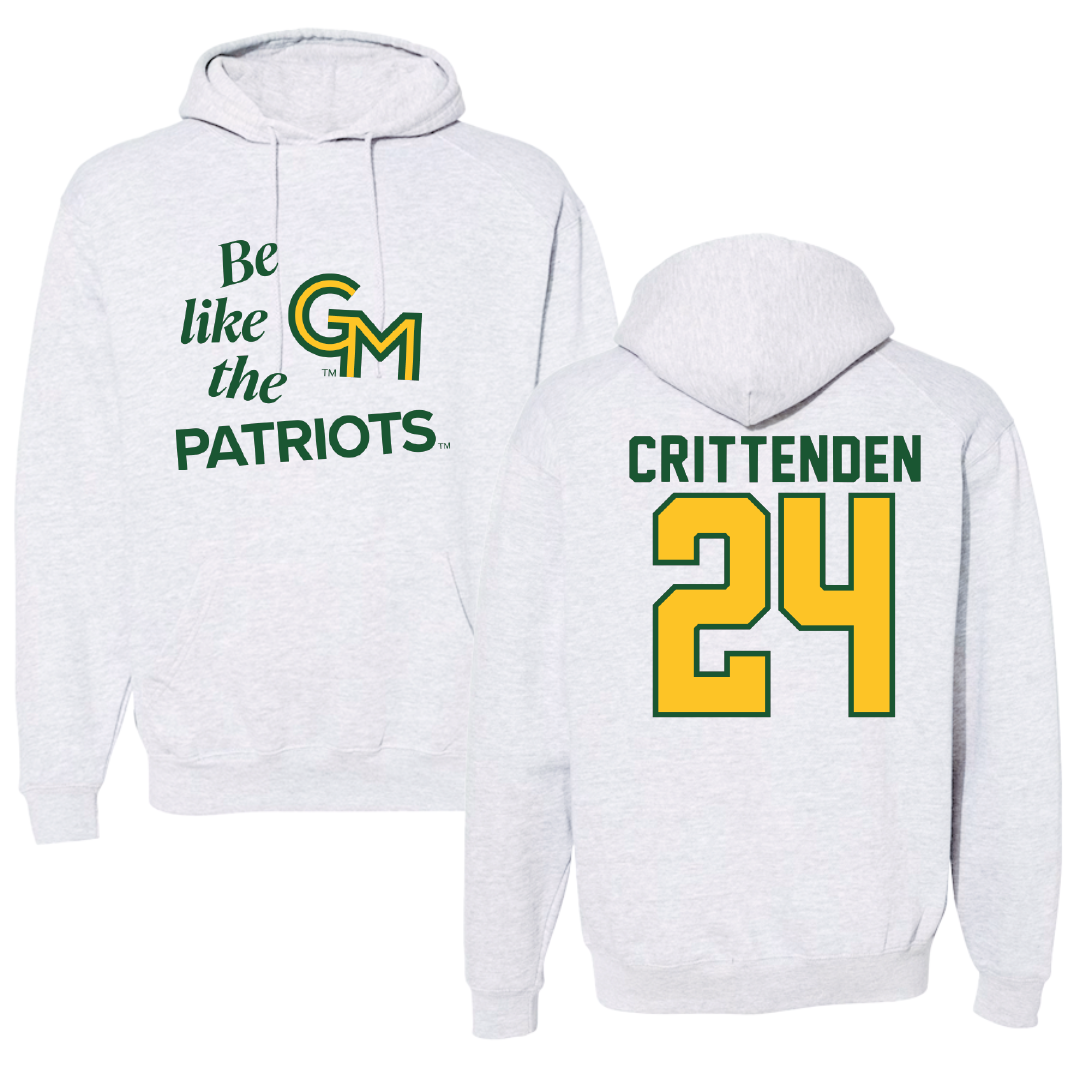 George Mason University Soccer Light Gray Be Like Us Hoodie - #24 Davis Crittenden