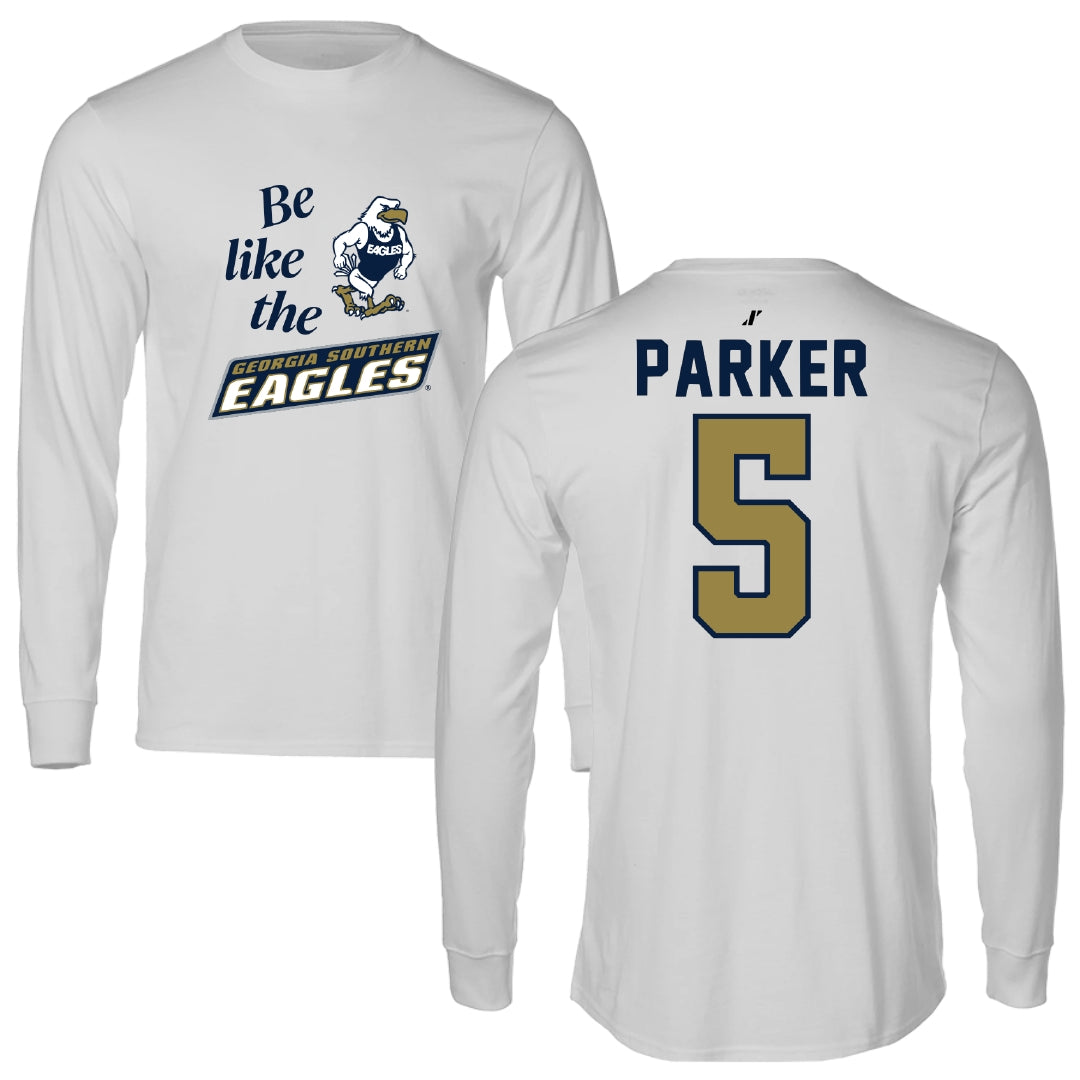 Georgia Southern University Baseball Light Gray Be Like Us Long Sleeve - #5 Cade Parker