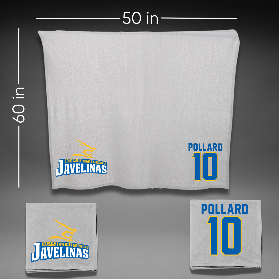 Texas A&M University-Kingsville Beach Volleyball Gray Javelinas Blanket - #10 Rylan Pollard