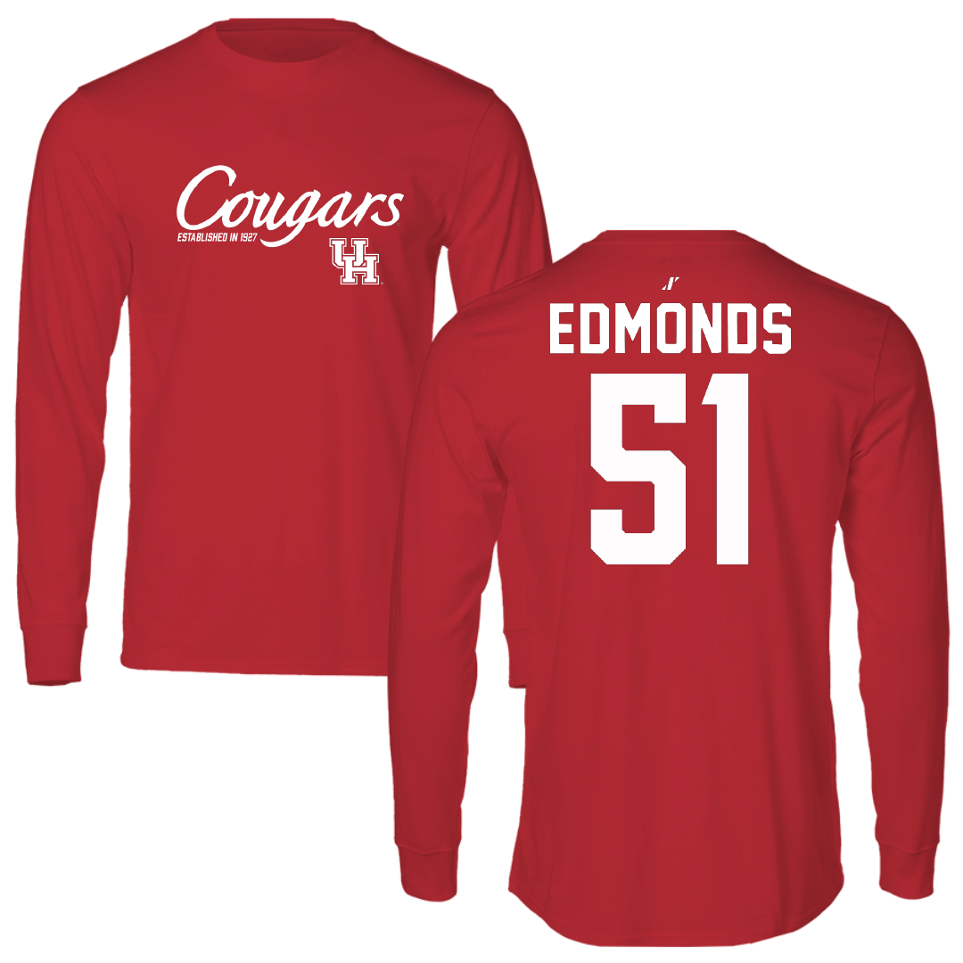 University of Houston Baseball Red General Long Sleeve - #51 Cameron Edmonds