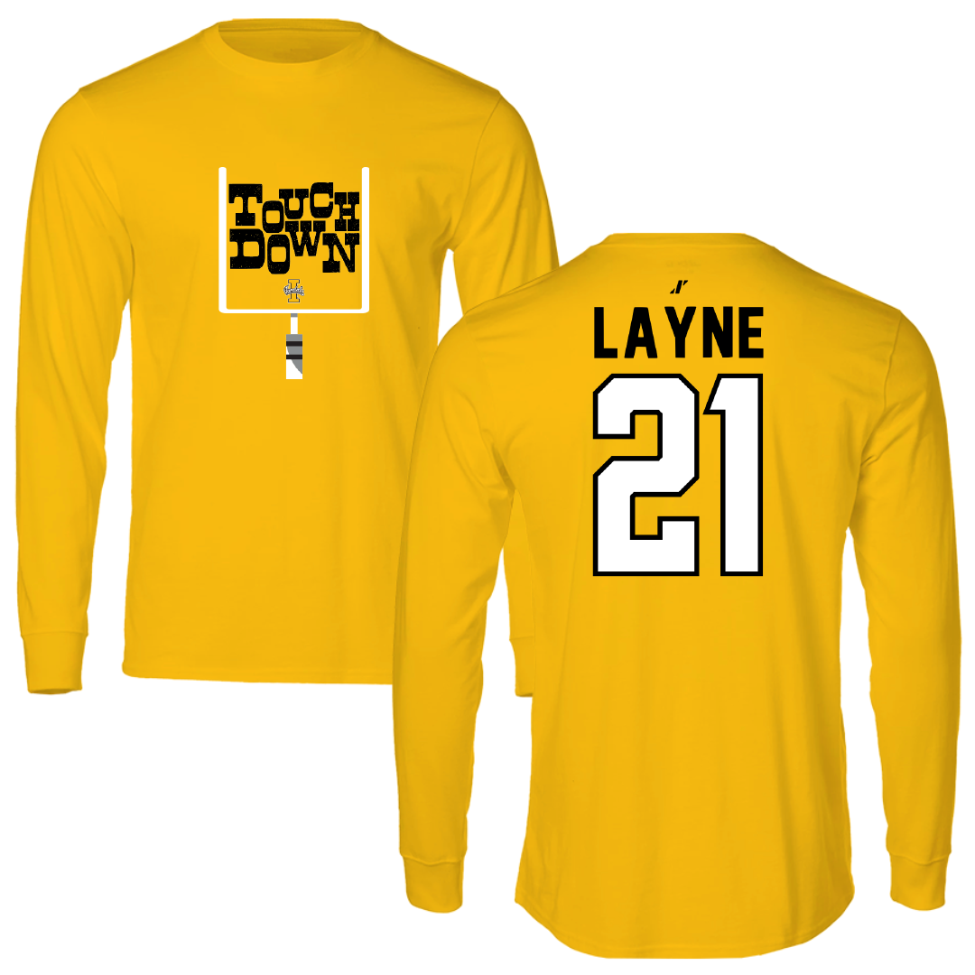 University of Idaho Football Gold Touchdown Long Sleeve - #21 Dylan Layne