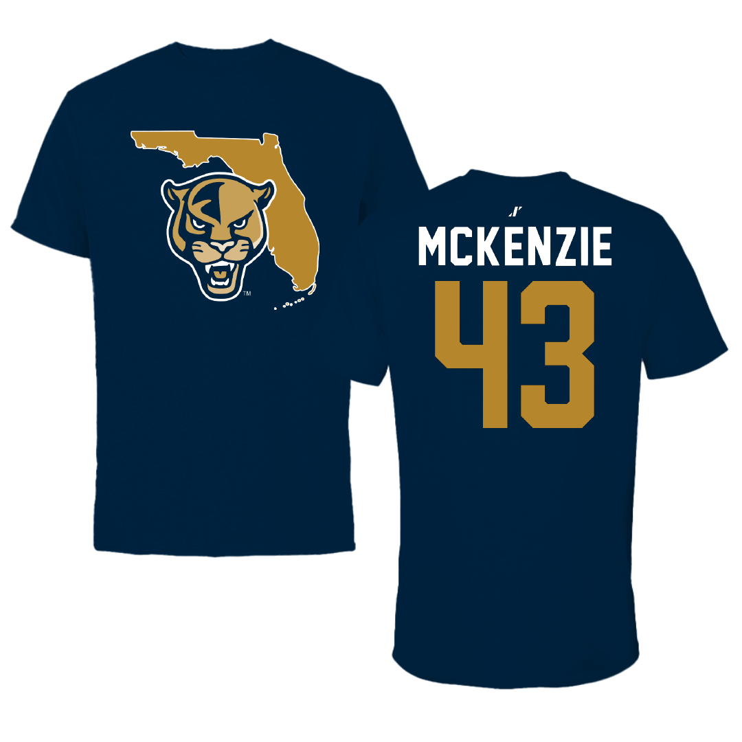 Florida International University Baseball Navy State Tee - #43 Jacob McKenzie