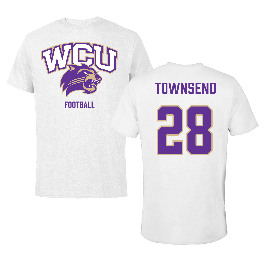 Western Carolina University Football White Tee - #28 Markel Townsend