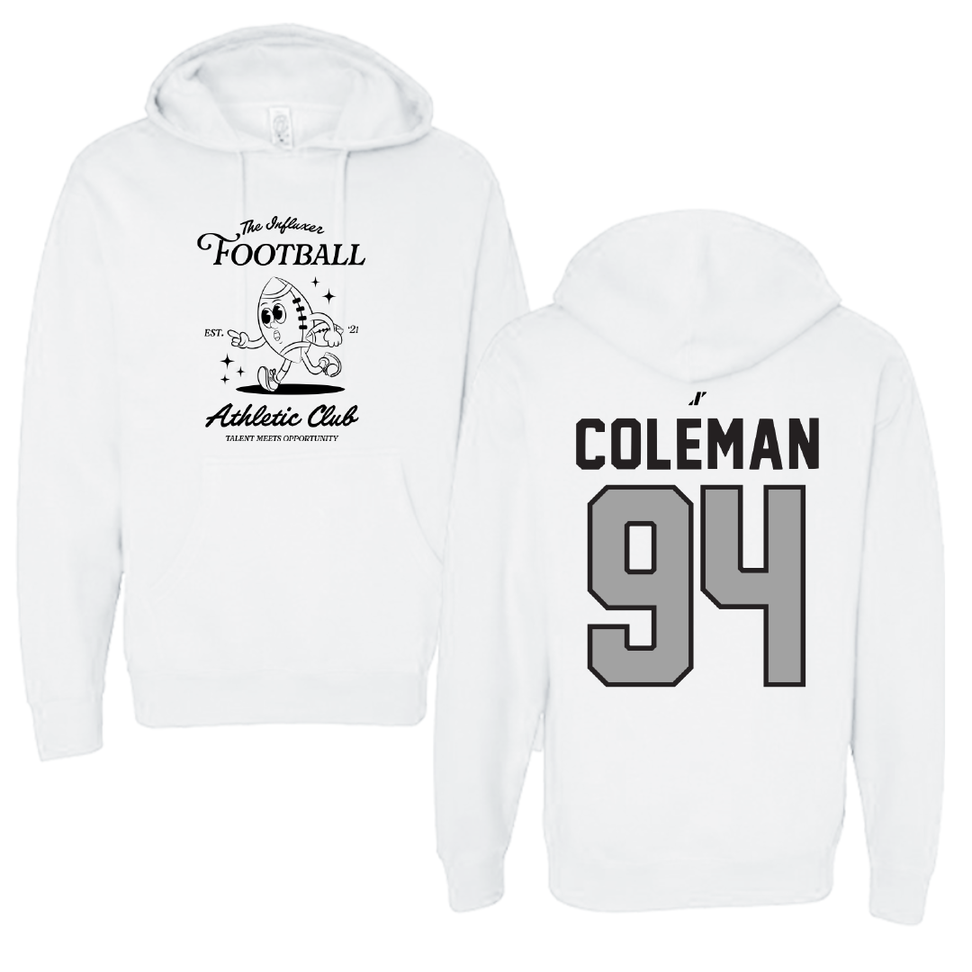Football White Influxer Athletic Club Hoodie - #94 Cameron Coleman