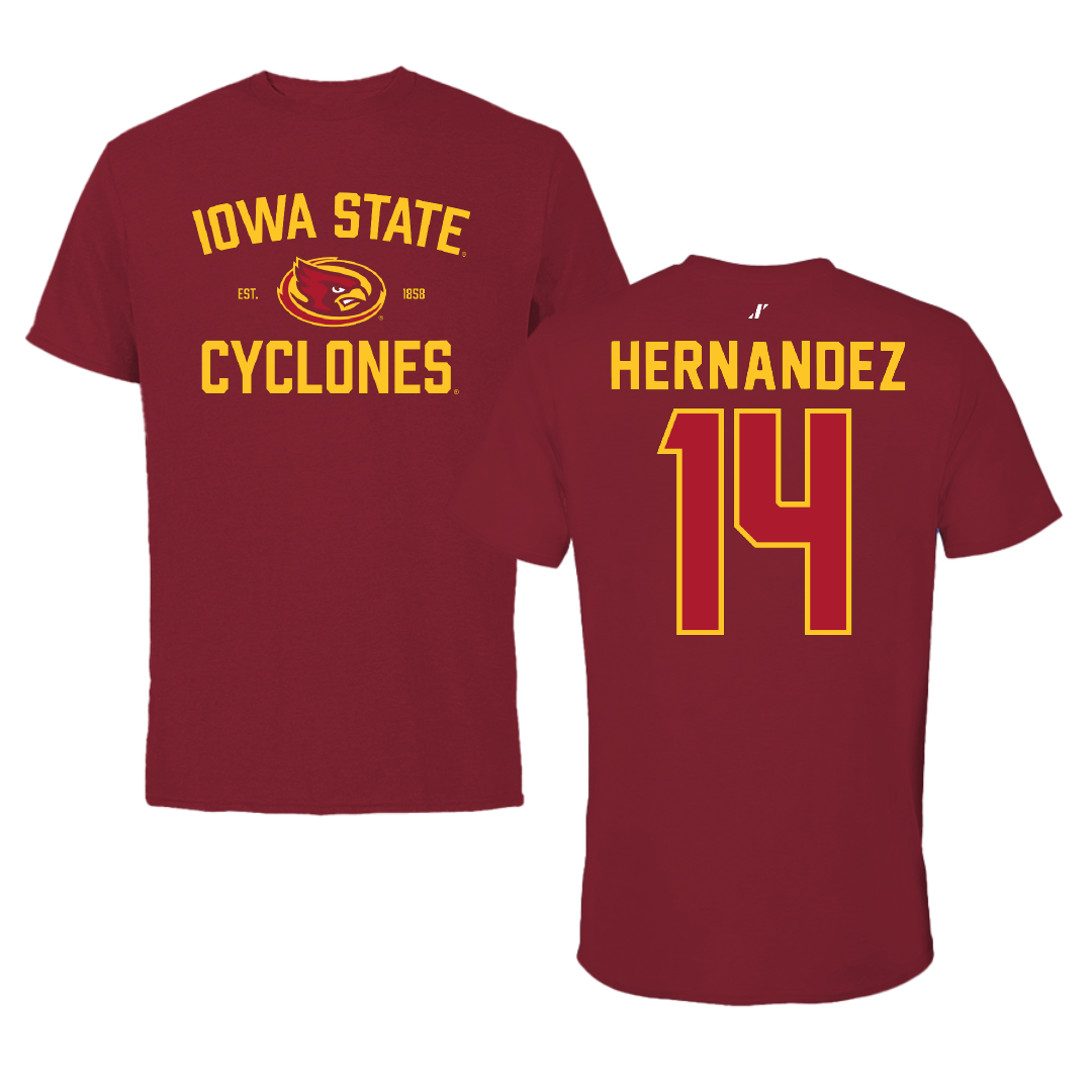 Iowa State University Soccer Cardinal General Tee - #14 Lauren Hernandez