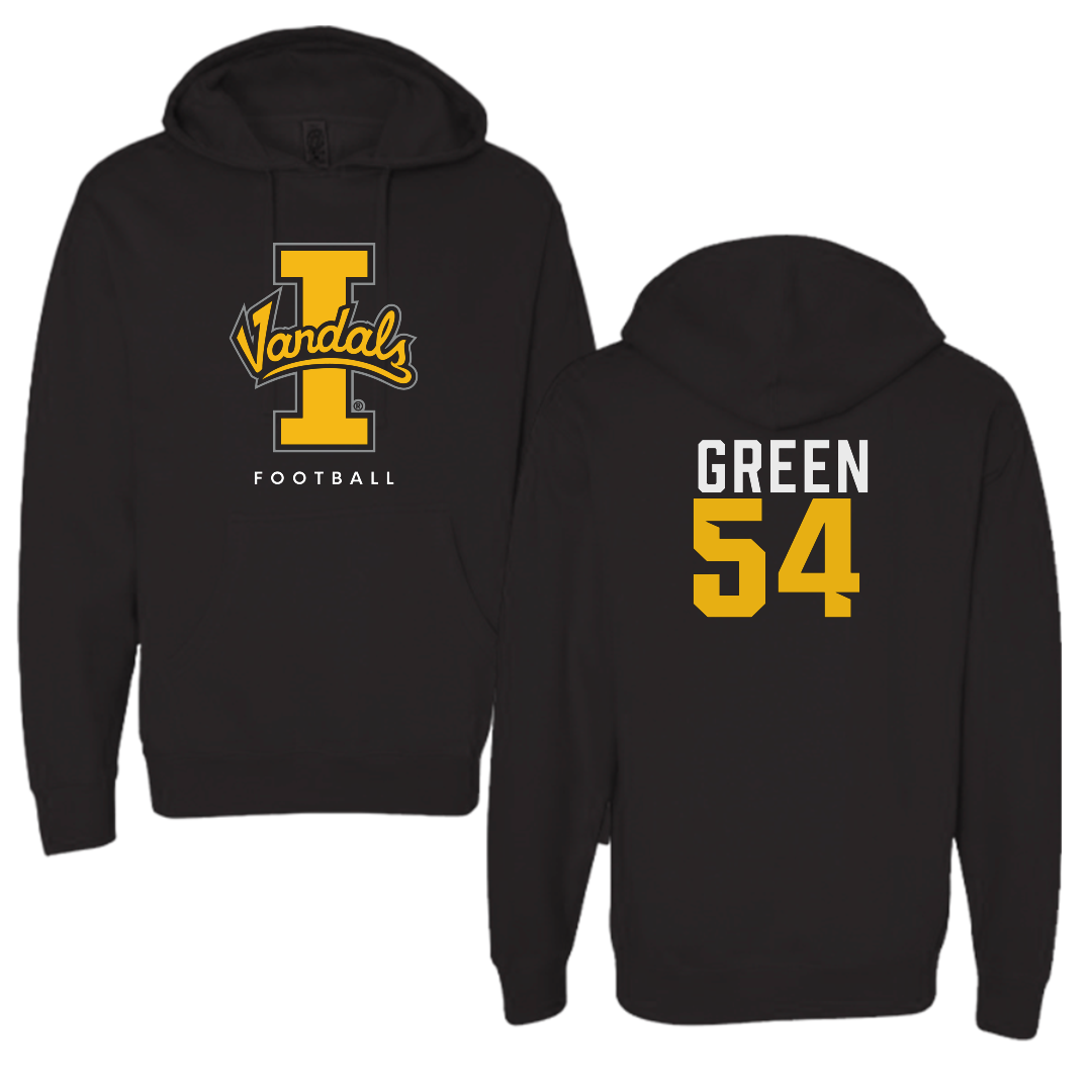 University of Idaho Football Black Vandals Hoodie - #54 Alex Green
