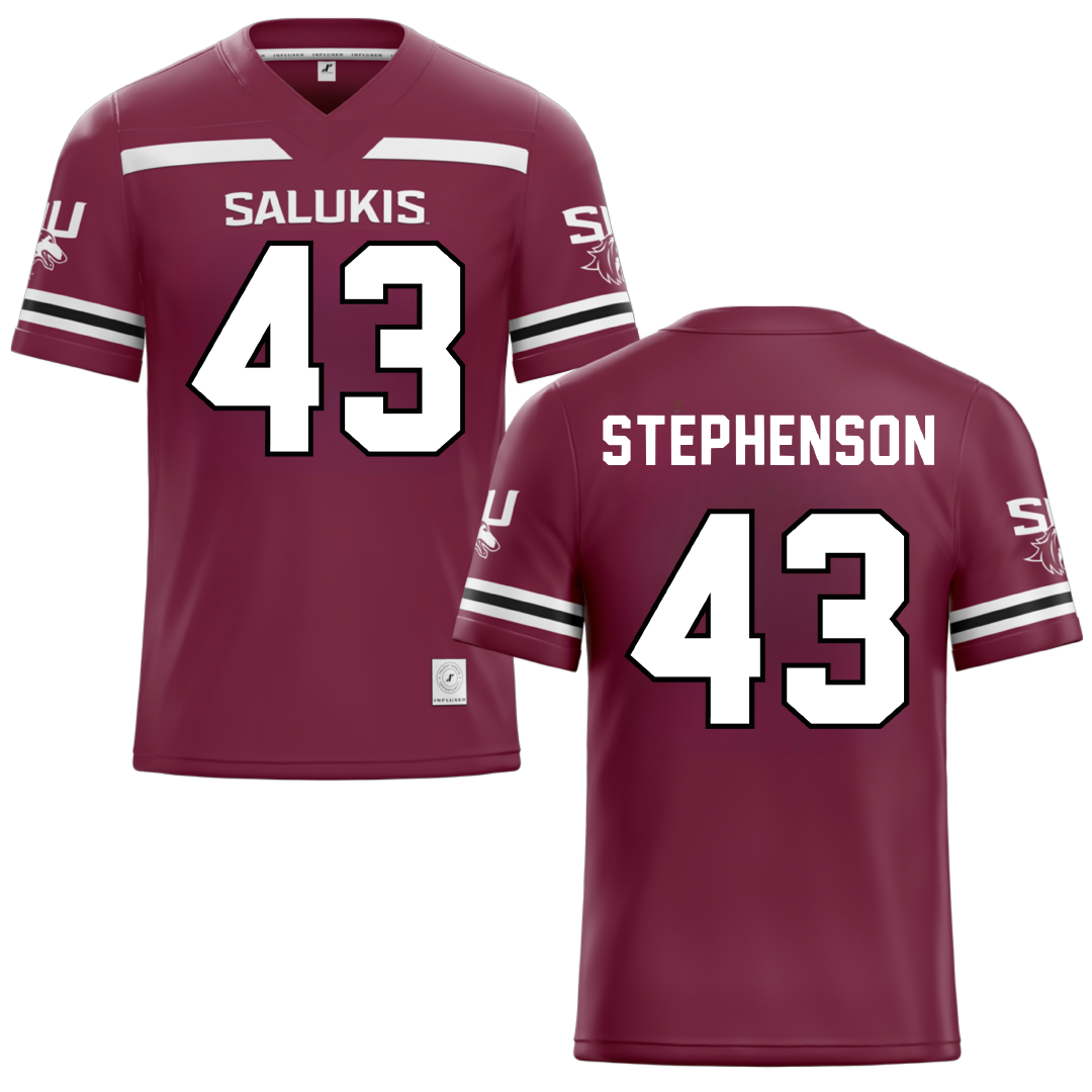 Southern Illinois University at Carbondale Maroon Football Jersey - #43 Cade Stephenson