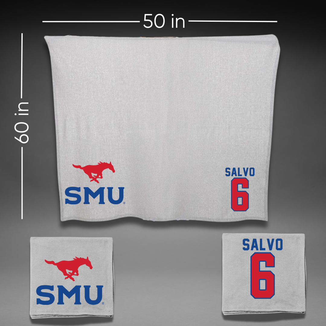 Southern Methodist University Soccer Gray Blanket - #6 Alex Salvo